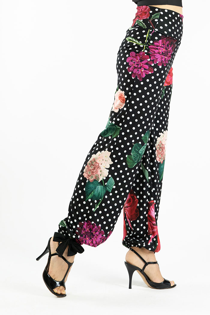 Long length tango pants with ankle ties