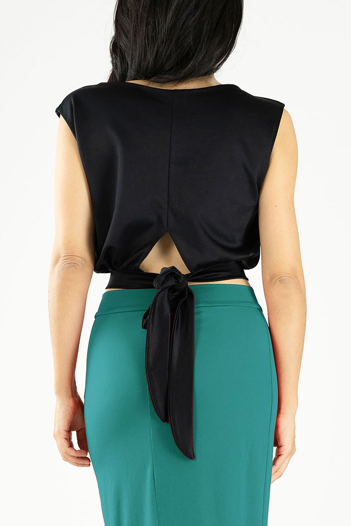 Cropped tango top with ties