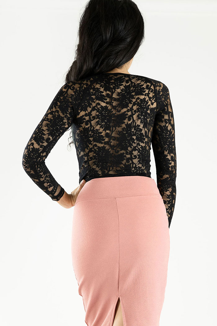 Back and sleeves lace tango top