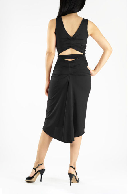 Ruched Tango Dress with back tail